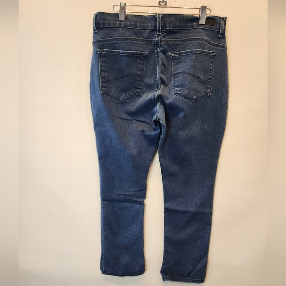 Ee Easy Fit High Rise Stretch Blue Jeans Size 14 Petites - Picture 4 of 7